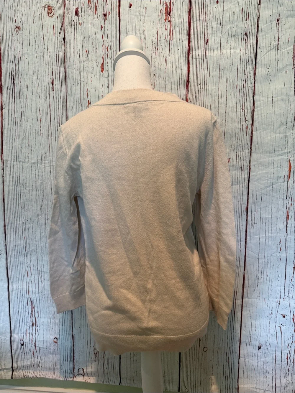 J. Crew Cream Sweater with Black Bow Neck Tie